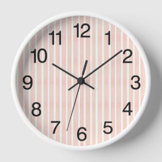 Soft Pink Stripes Clock