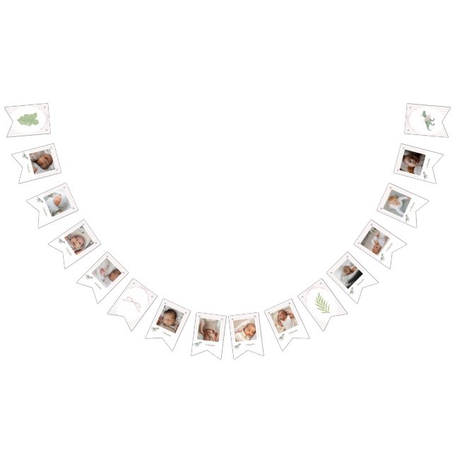 Soft Pink T Rex Tutu Girl Birthday Photo Banner (All)