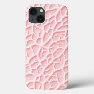 Soft Pink Texture iPhone Case with Organic Lines