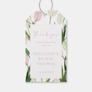 Soft Pink Tulip Bridal Shower Gift Tags
