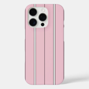 Soft Pink Vertical Stripe Pattern Minimal iPhone 16 Pro Case