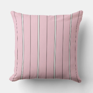 Soft Pink Vertical Stripe Pattern Minimal Cushion