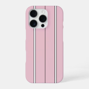 Soft Pink Vertical Stripe Pattern Minimal iPhone 16 Pro Case