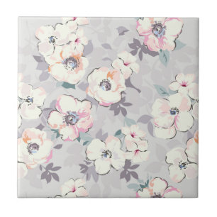 Soft Pink Watercolor Pattern Ceramic Tile
