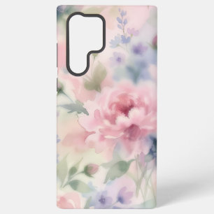 Soft Pink Watercolor Peony Floral Samsung Galaxy Case
