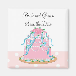 Soft Pink Wedding Cake Magnet