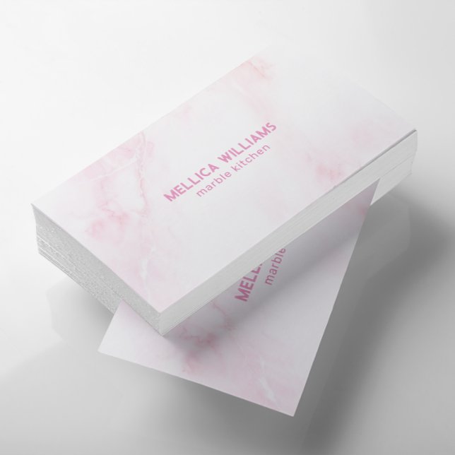 Soft Pink & White Marble Stone background Business Card (Creator Uploaded)