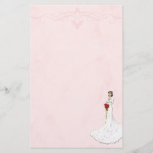 Soft Pink With Bride Wedding Stationery