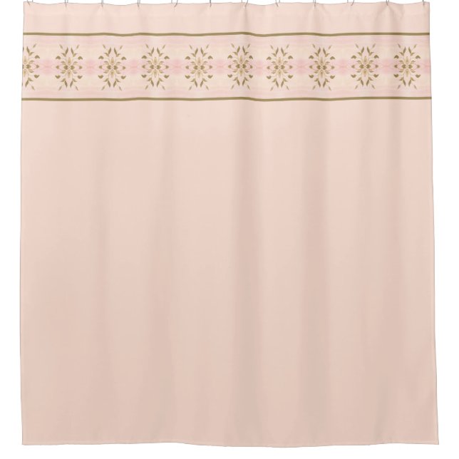 Soft Pink With Gold Shower Curtain (Front)