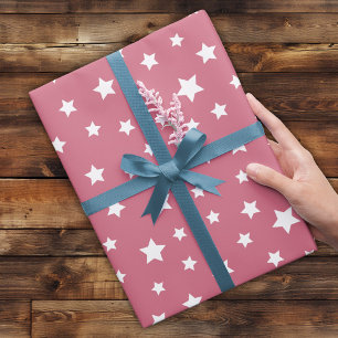 Soft Pink With Star Pattern Wrapping Paper