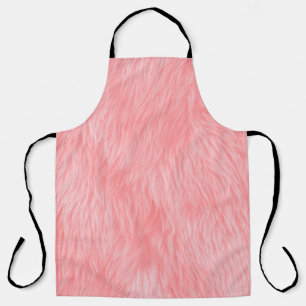 Soft Pink Wool Fur Texture Apron