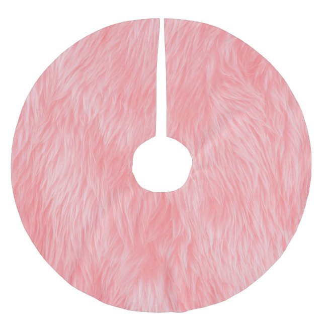 Soft Pink Wool Fur Texture Brushed Polyester Tree Skirt (Front)