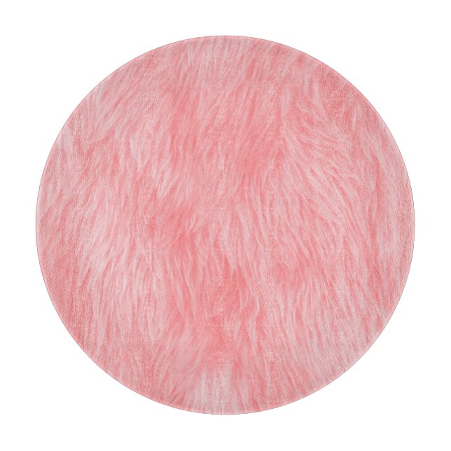 Soft Pink Wool Fur Texture Cutting Board (Front)