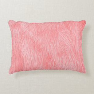 Soft Pink Wool Fur Texture Decorative Cushion