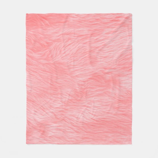 Soft Pink Wool Fur Texture Fleece Blanket (Front)