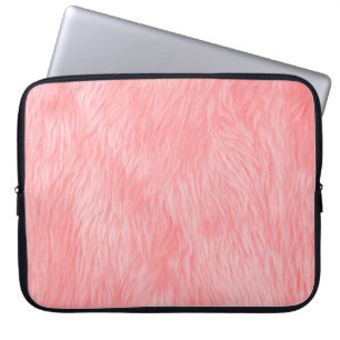 Soft Pink Wool Fur Texture Laptop Sleeve