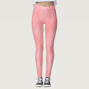 Soft Pink Wool Fur Texture Leggings