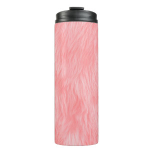 Soft Pink Wool Fur Texture Thermal Tumbler