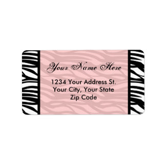 Soft Pink Zebra Address Labels