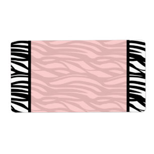 Soft Pink Zebra Blank Labels