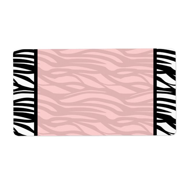 Soft Pink Zebra Blank Labels (Front)