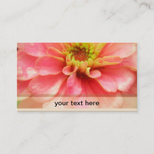 Soft Pink Zinnia Flower Business Card