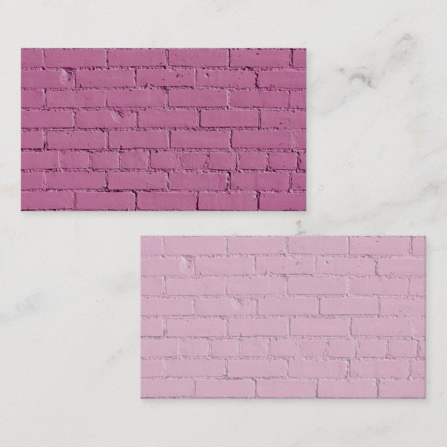 Soft Pinkish Purple Brick Wall  Business Card (Front/Back)