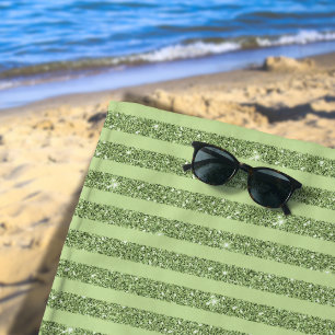 Soft Pistachio Glitter Style Minimal Pattern Beach Towel