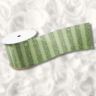 Soft Pistachio Glitter Style Minimal Pattern Satin Ribbon