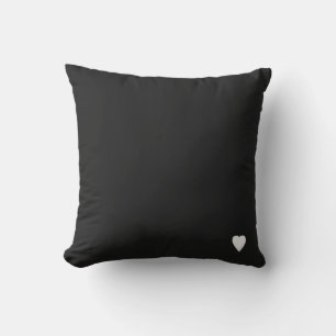 Soft Pitch Grey Solid Pastel Colour With Heart Cushion