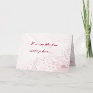 Soft Pk Lace Any Ocassion-customise Card