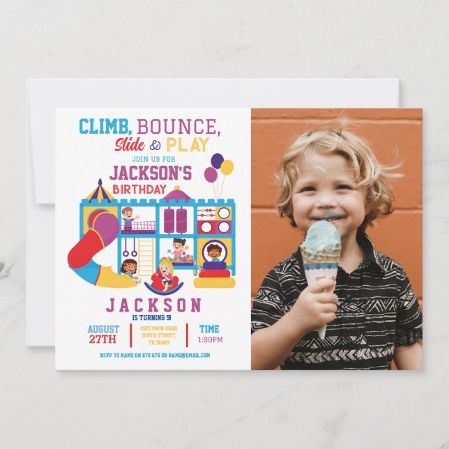 Soft Play Bounce Birthday Party Invitation (Front)