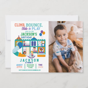 Soft Play Bounce Birthday Party Photo Invitation
