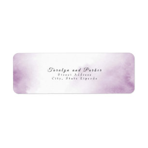 Soft Plum Mauve Watercolor Abstract Frame Return Address Label