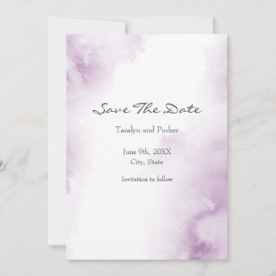 Soft Plum Mauve Watercolor Abstract Frame Save The Date