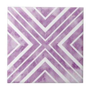 Soft Plum Watercolor Geometric Ceramic Tile