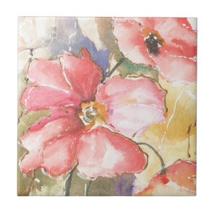 Soft Poppies I Ceramic Tile