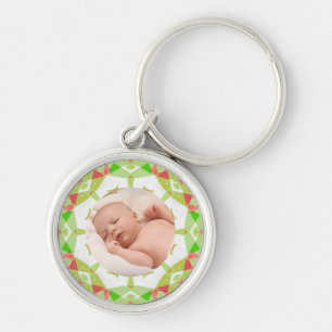 Soft Pretty Green Mother’s Day Mummy Custom Photo Key Ring