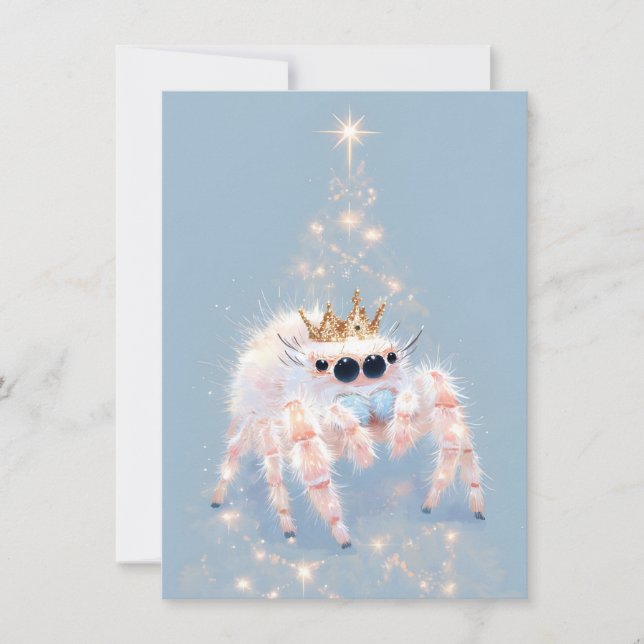 Soft Pretty Jumping Spider Christmas Cards (Front)