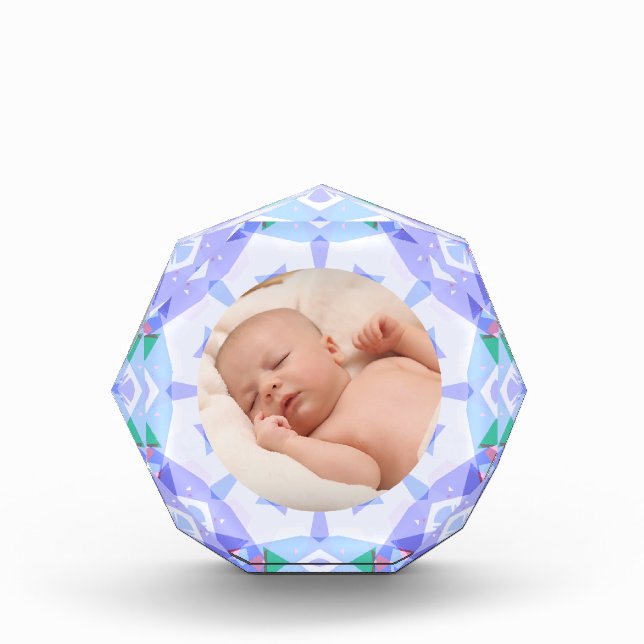 Soft Pretty Pastel Purple Newborn New Baby Custom  Photo Block (Front)