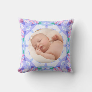 Soft Pretty Pastels Custom Christmas Photo Picture Cushion