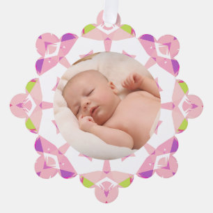 Soft Pretty Pastels Custom Christmas Photo Picture Tree Decoration Card