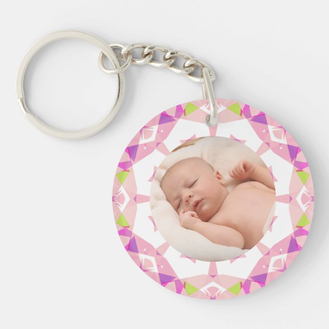 Soft Pretty Pastels Custom Photo Mother’s Day Mom Key Ring (Front)