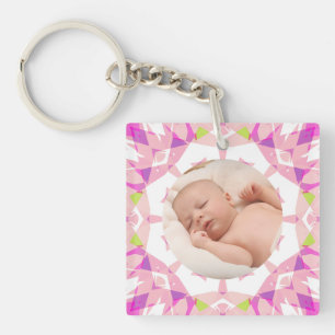 Soft Pretty Pastels Custom Photo Mother’s Day Mum Key Ring