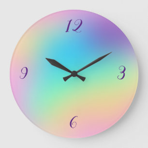 Soft Prismatic Pastel Gradient Clock