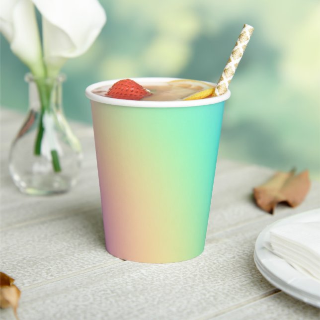 Soft Prismatic Pastel Gradient Paper Cups (Insitu)