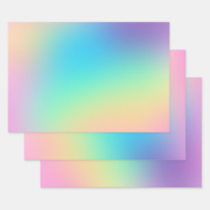 Soft Prismatic Pastel Gradient Wrapping Paper Sheet