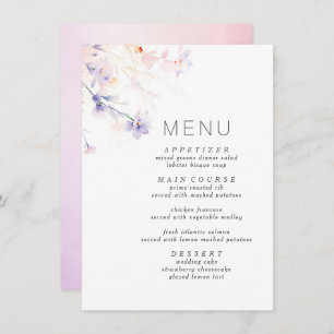 Soft Purple and Blush Elegant Minimalist Menu