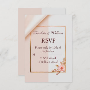 Soft purple and grey effects with flowers  RSVP card