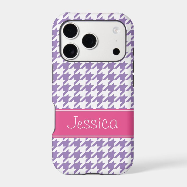 Soft Purple and Pink Houndstooth Personalised (Back)